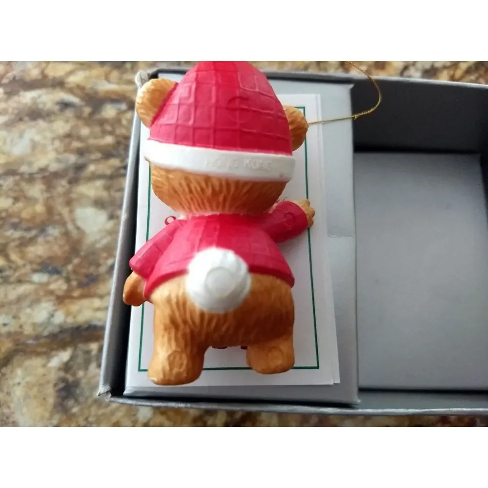 Bradford Novelty TEDDY BEAR Christmas‎ Ornaments 1984 Set of 3 in Box Hong Kong